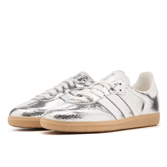 Adidas Samba OG Silver Metallic Cracked Leather