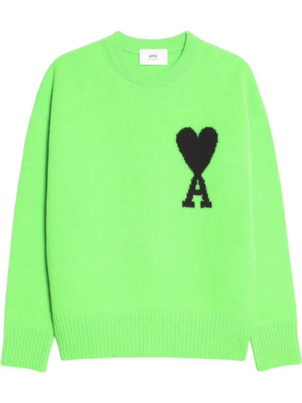 AMI Pull En Laine Vert Pomme RECONDITIONNÉ