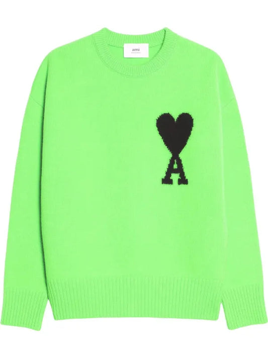 AMI Pull En Laine Vert Pomme RECONDITIONNÉ