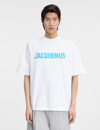 JACQUEMUS T-Shirt Typo White Blue