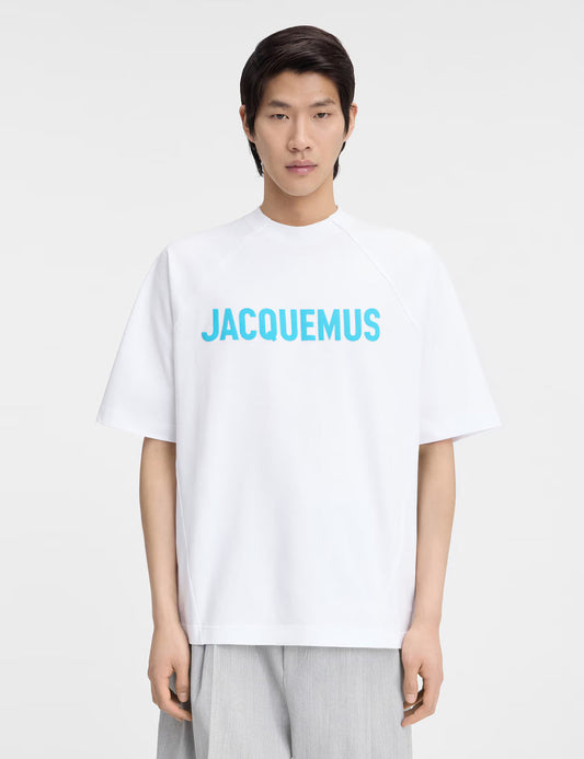 JACQUEMUS T-Shirt Typo White Blue