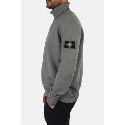STONE ISLAND Hoodie Col Roulé Gris RECONDITIONNÉ