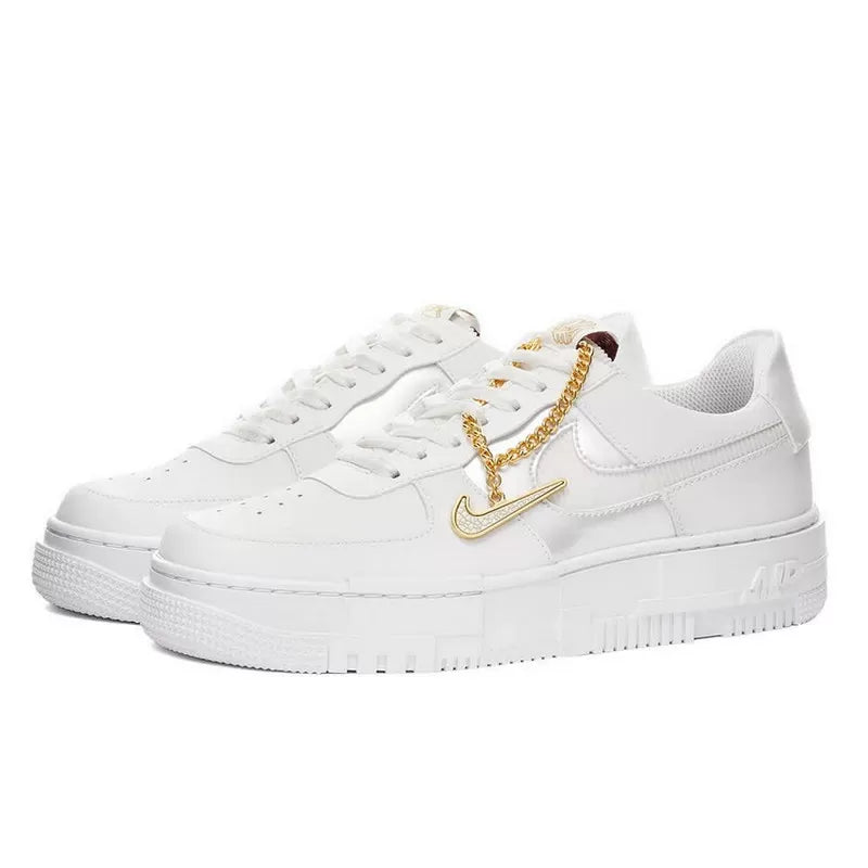 Air Force 1 Low Pixel Grey Gold Chain