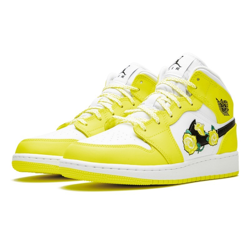Air Jordan 1 Mid Dynamic Yellow Floral