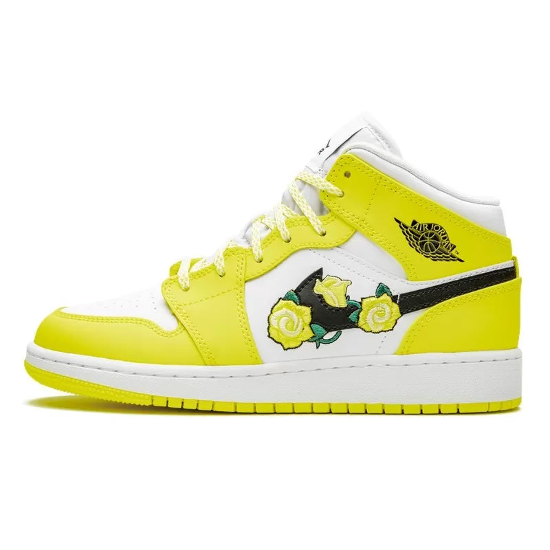 Air Jordan 1 Mid Dynamic Yellow Floral
