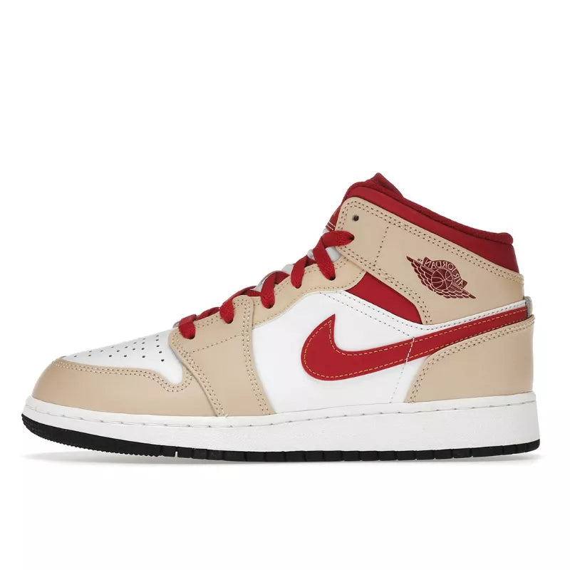 Air Jordan 1 Mid Light Curry Cardinal