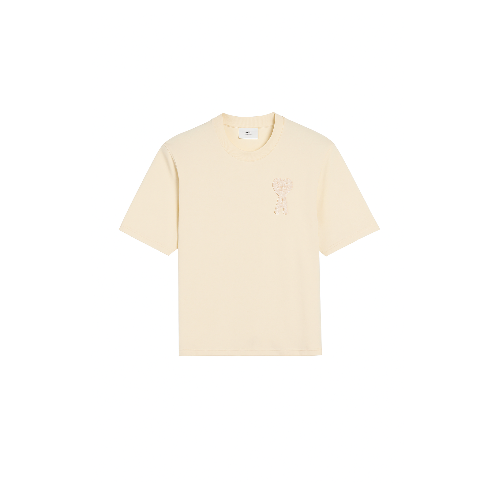 AMI - T-Shirt Beige Patch Ami de Coeur