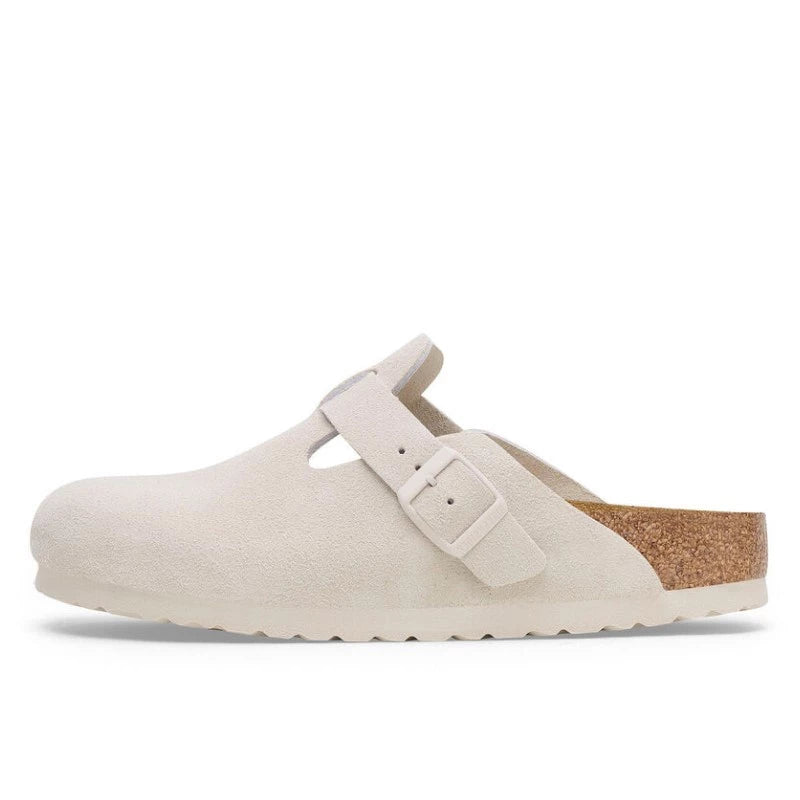 Birkenstock Boston Antique White Suede