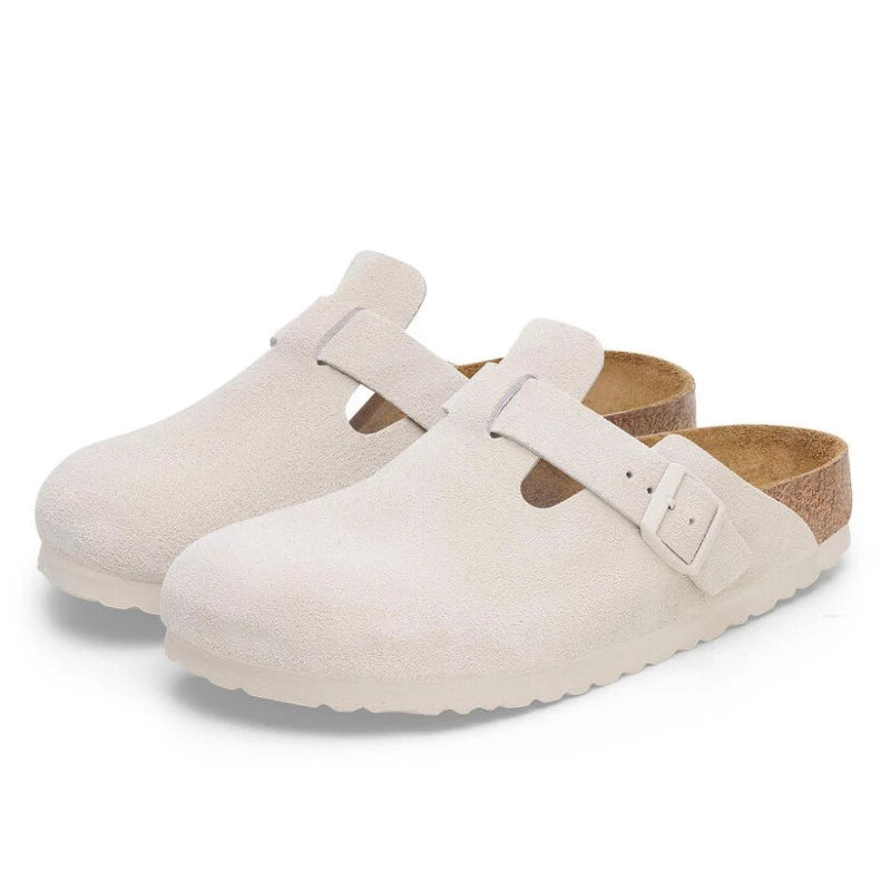 Birkenstock Boston Antique White Suede