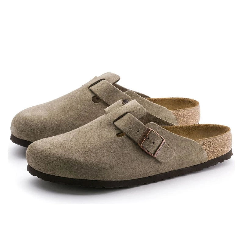 Birkenstock Boston Soft Footbed Suede Taupe