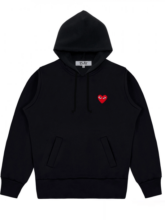 CDG Hoodie Black Red Heart RECONDITIONNÉ
