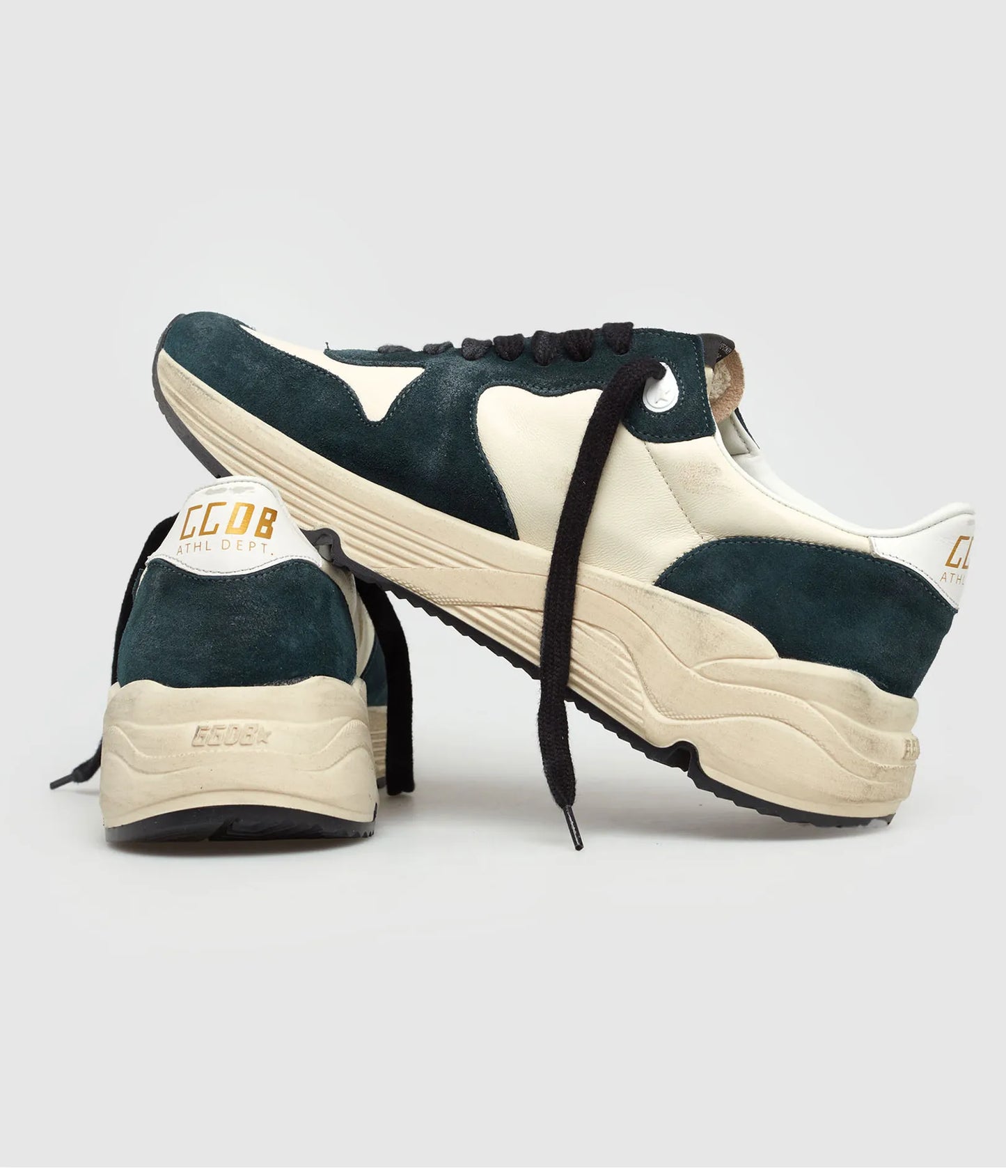 GOLDEN GOOSE Running White Green