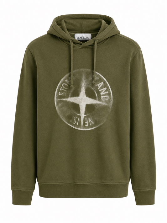 STONE ISLAND Sweat Vert RECONDITIONNÉ